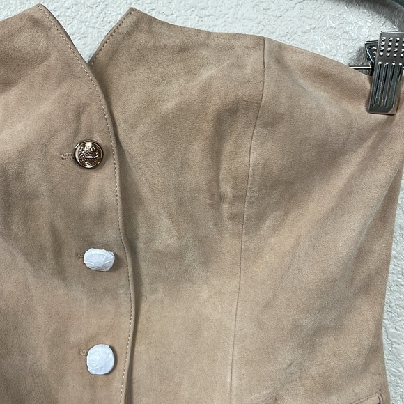NWT Cami NYC Zamora Suede Leather Corset Vest Incense Tan Sz 8 - Picture 15 of 16